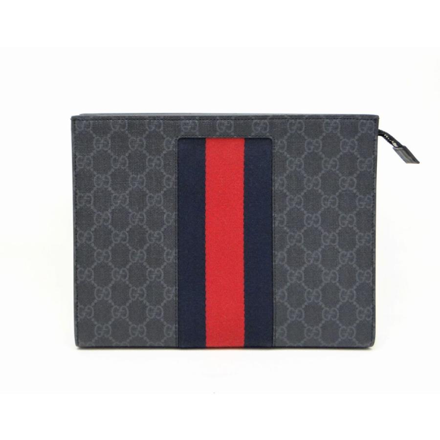 GUCCI グッチ 475316 GGスプリーム ウェビングライン クラッチバッグ