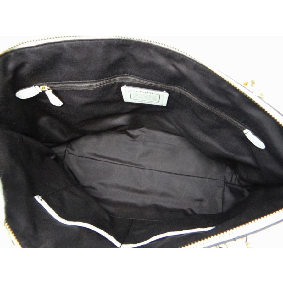 COACH（コーチ） F57526 レザー トートバッグ ホワイト＜USED