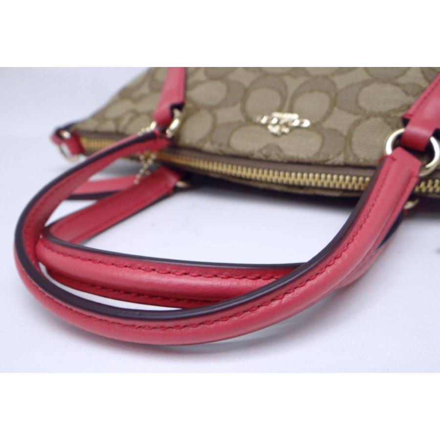 COACHのハンドバッグ COACH（コーチ） F57830 シグネチャー 2WAYハンドバッグ ピンク×カーキ