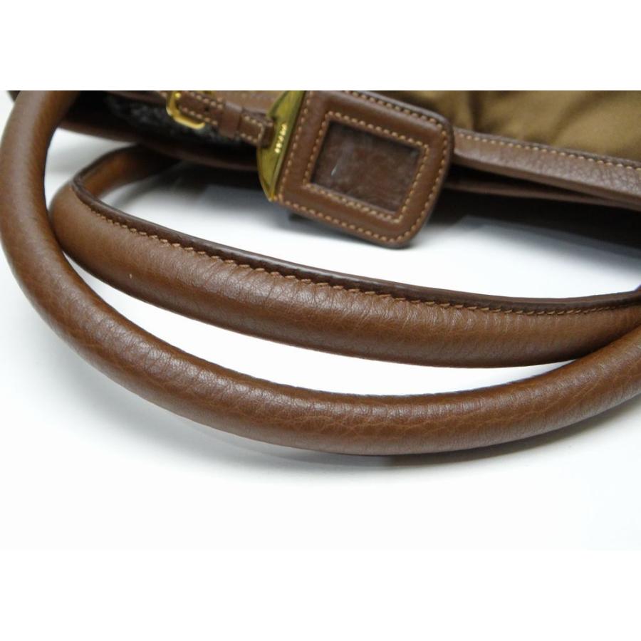 PRADA（プラダ） BR4420 TESSUTO VIT.DAI 2WAYトートバッグ ブラウン