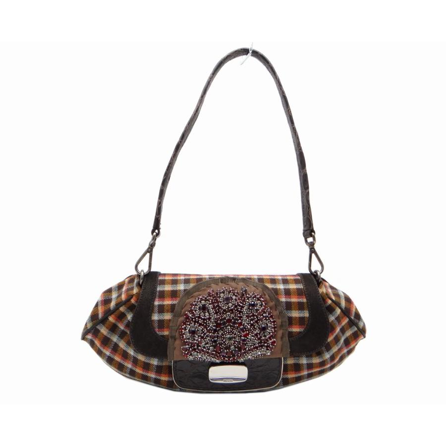 PRADA プラダ BR2812 VICHY RICAMO SK ビジュー チェック  