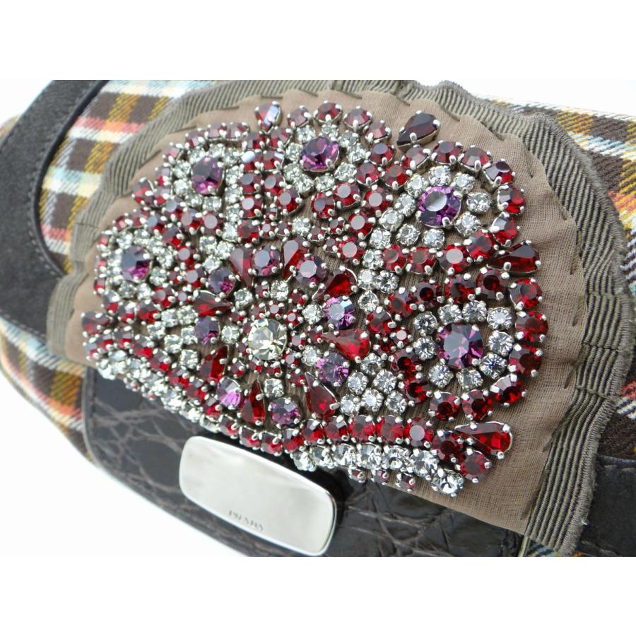 PRADA プラダ BR2812 VICHY RICAMO SK ビジュー チェック  