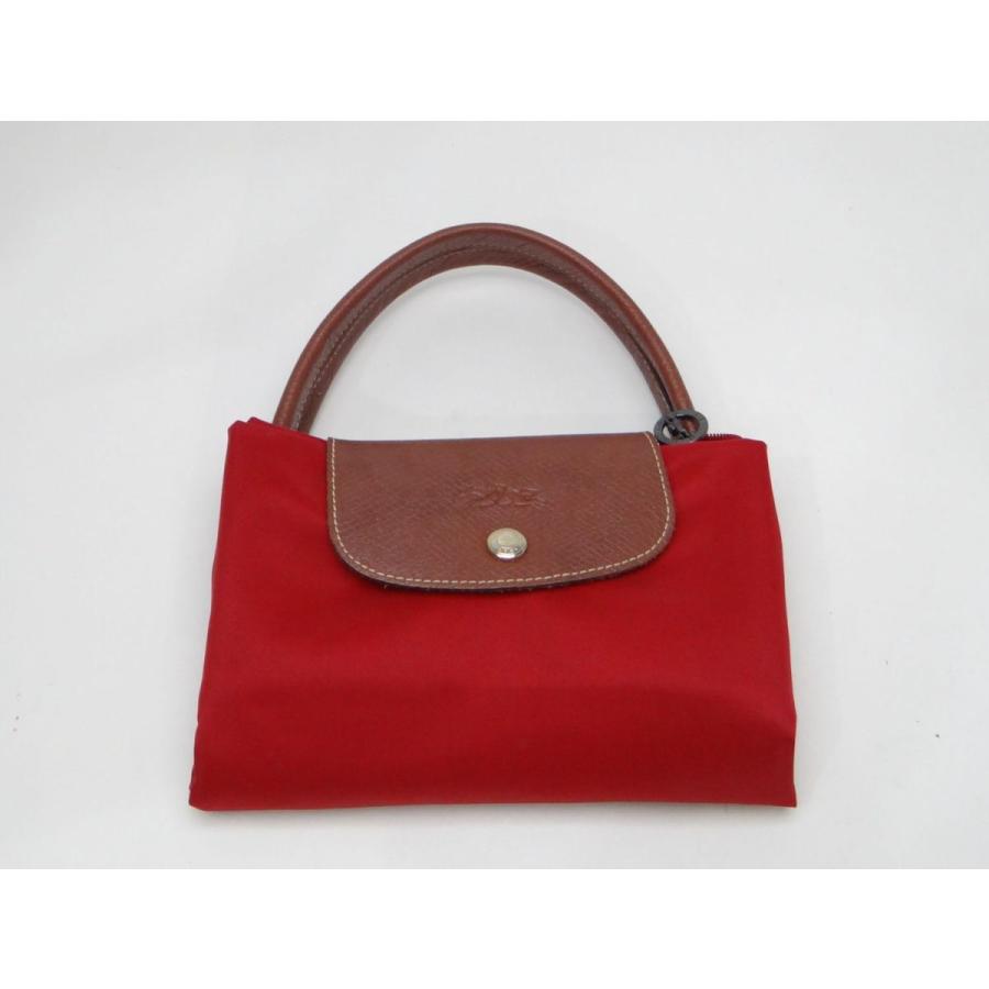 新品未使用⭐️ロンシャンレッド ハンドバッグ ナイロン レザー ル プリアージュ LONGCHAMP ロンシャン ルプリアージュ M