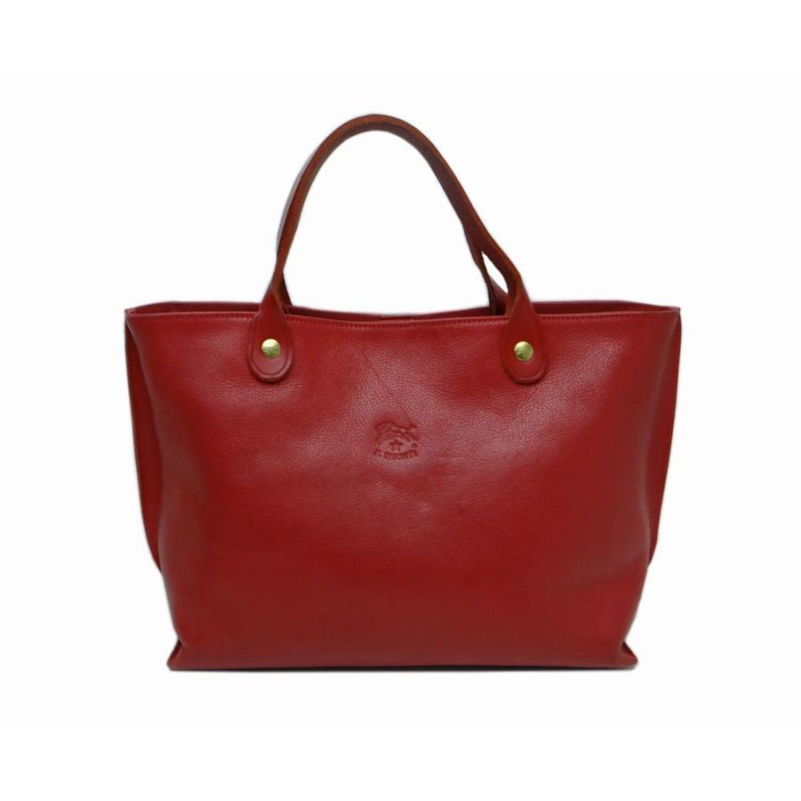 【IL BISONTE】レザー トートバッグ 赤⭐︎ IL BISONTE（イルビゾンテ） レザー トートバッグ レッド＜USED