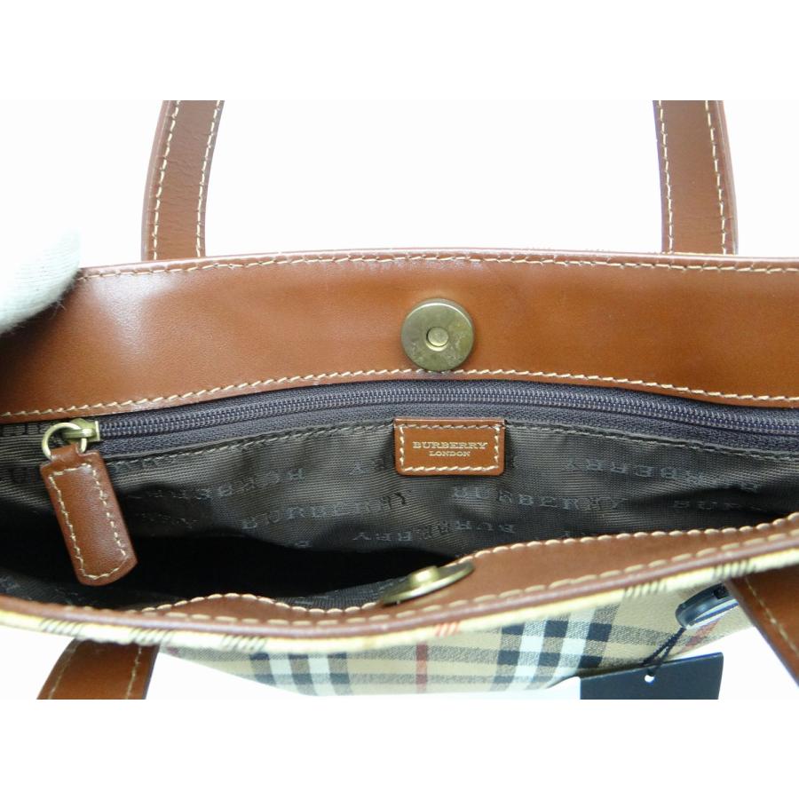 BURBERRY LONDON バーバリーロンドン チェック PVCトートバッグ ハンドバッグ ベージュ系＜USED＞｜bossfull｜06