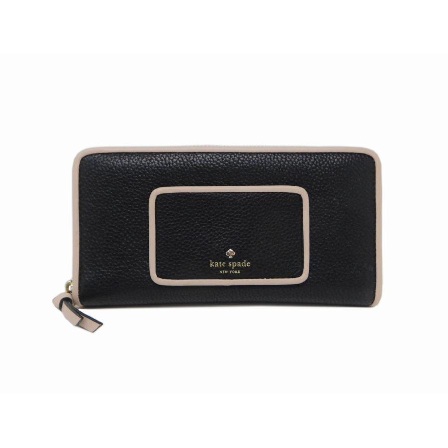 KATE SPADE ケイトスペード WLRU4985 レザー ラウンドファスナー長財布 ブラック＜USED＞【送料無料】｜bossfull