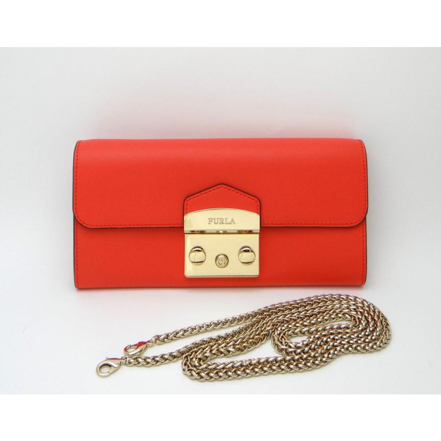 FURLA メトロポリス チェーンバッグ ポシェット ミニホルダー ラメ レッド FURLA フルラ メトロポリス ミニショルダーバッグ ファー