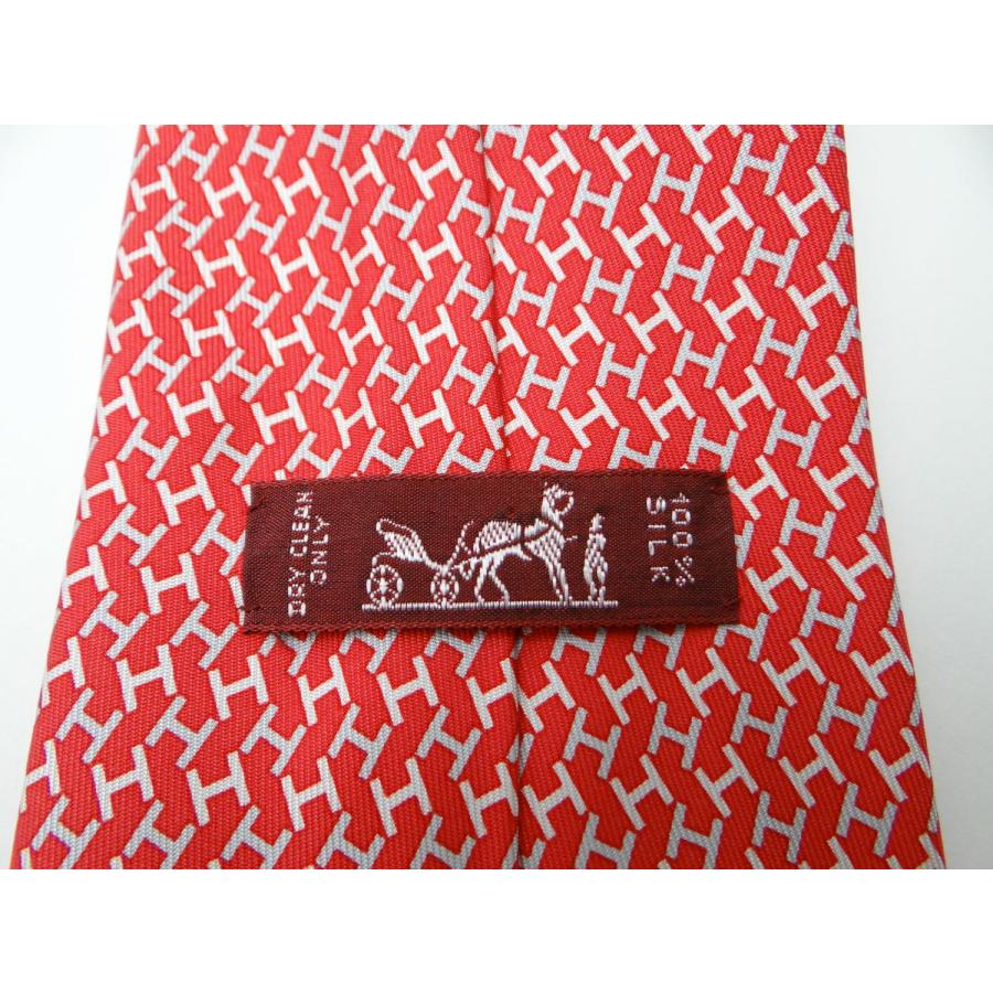 未使用品○HERMES エルメス 659142T CRAVATE クラヴァット シルク100% 総柄 裏地Hロゴ ネクタイ レッド系 箱付き フランス製 メンズ HERMES（エルメス） 未使用品○HERMES 659142T CRAVATE クラヴァット
