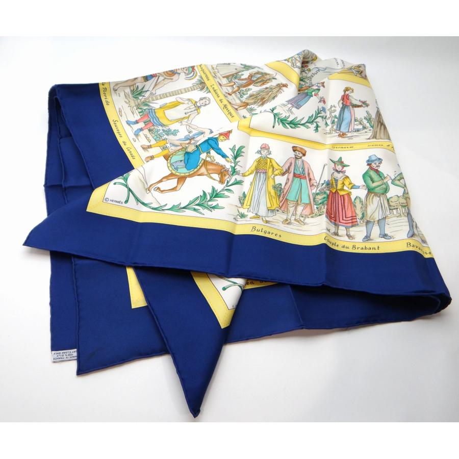 エルメス　スカーフ　カレ90  HERMES  小物　ファッション HERMES エルメス スカーフ カレ 90 シルク ブルー/マルチカラー