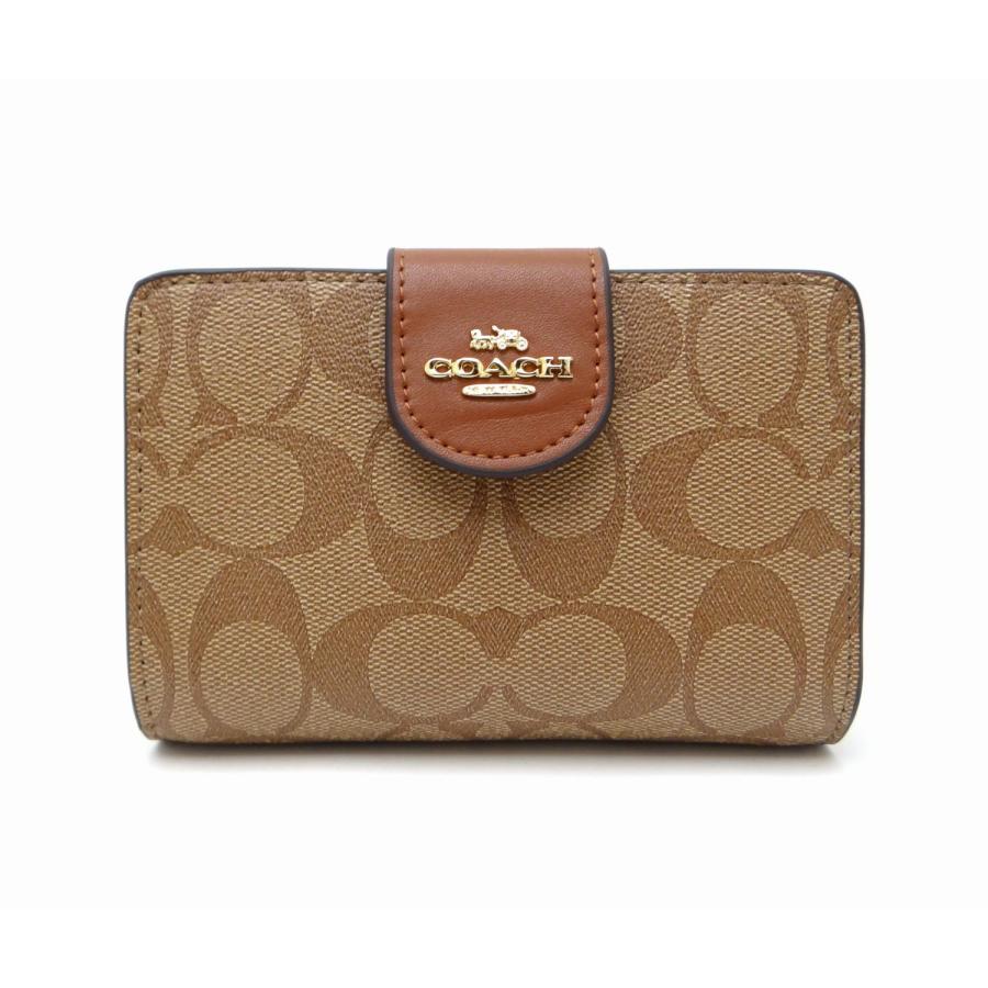 COACH（コーチ） C0082 シグネチャー PVC×レザー 二つ折りL字