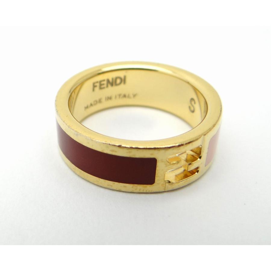 FENDI（フェンディ） FF リング 指輪 バイカラー ゴールド×ボルドー