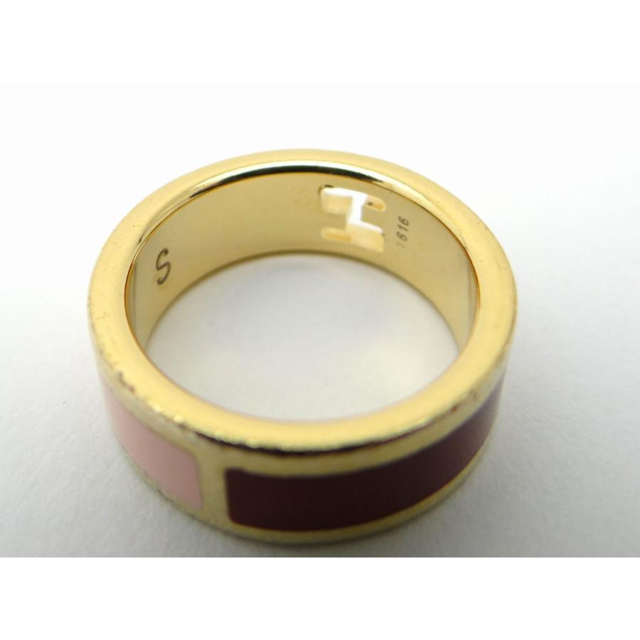 FENDI（フェンディ） FF リング 指輪 バイカラー ゴールド×ボルドー