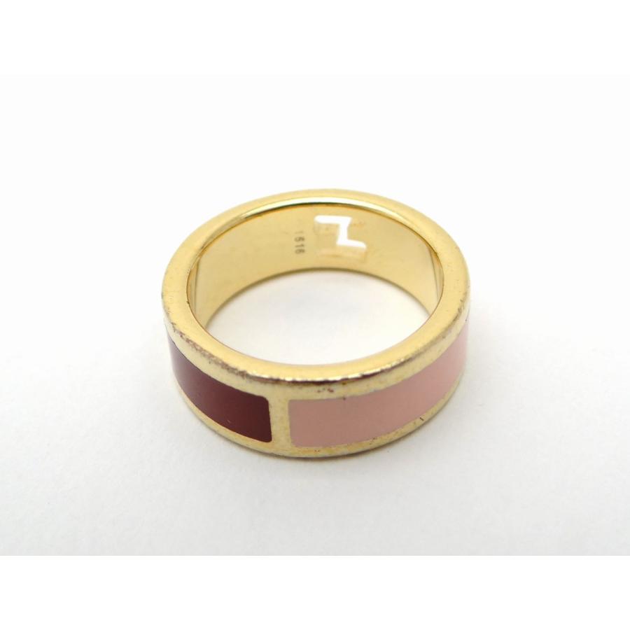 FENDI（フェンディ） FF リング 指輪 バイカラー ゴールド×ボルドー