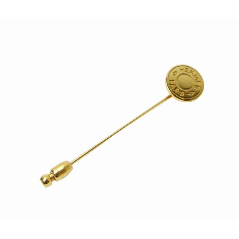 エルメス セリエ ピンブローチ ゴールド メッキ レディース HERMES 【中古】 HERMES（エルメス） セリエ ピンブローチ ゴールド メッキ＜USED