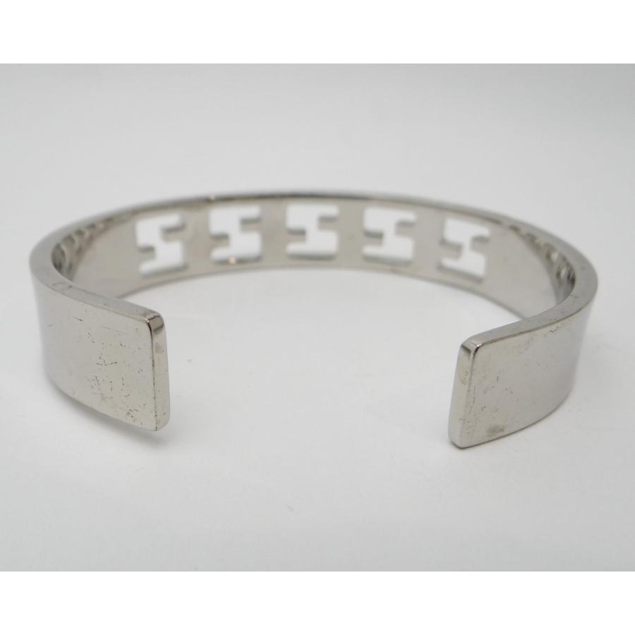 【極美品】FENDI　FFロゴ　シルバー　ブレスレット　バングル　Sサイズ FENDI（フェンディ） FF バングル シルバー＜USED＞【送料無料