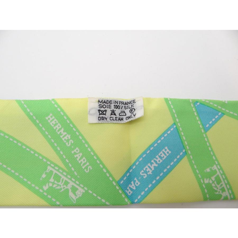 HERMES　エルメス　ボルデュックリボン　ツイリー　スカーフ　シルク HERMES（エルメス） ツイリー ボルデュック リボン スカーフ シルク100