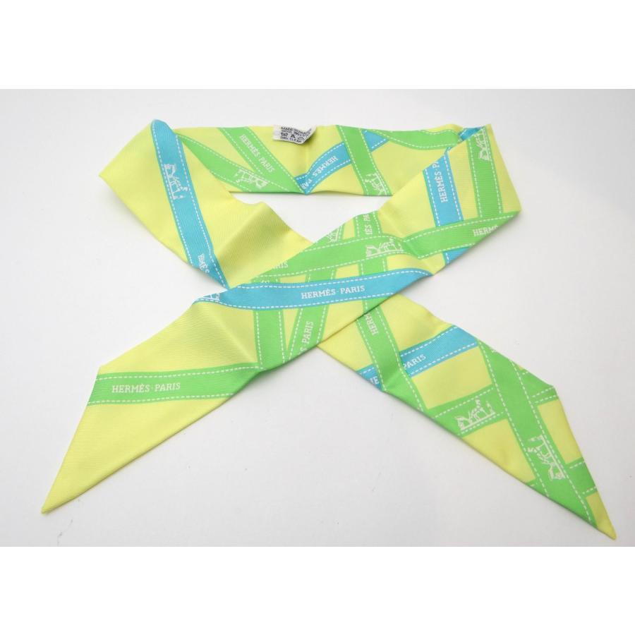 エルメス ツイリー ボルデュック リボンスカーフ シルク100％ フランス製 HERMES（エルメス） ツイリー ボルデュック リボン スカーフ シルク100