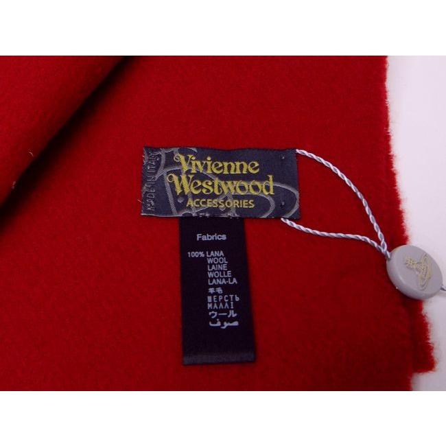 Vivienne Westwood ヴィヴィアン ウエストウッド FP59 オーブ刺繍 ウール マフラー レッド＜新品同様品＞【送料無料】｜bossfull｜03