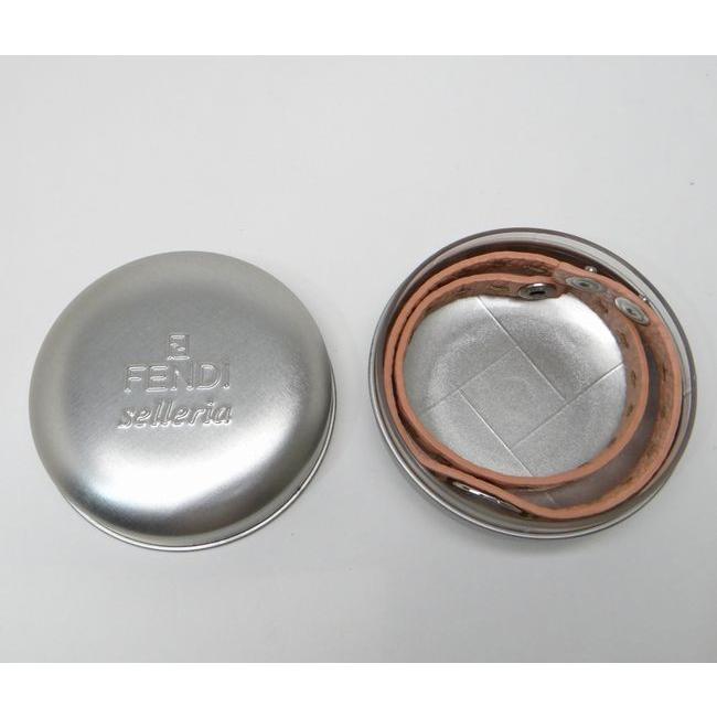 FENDI フェンディ セレリア レザー ブレスレット ピンク＜USED