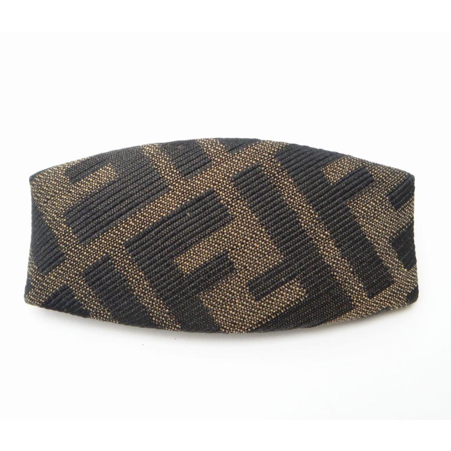 FENDI（フェンディ） ズッカ柄 バレッタ ヘアアクセサリー ブラウン