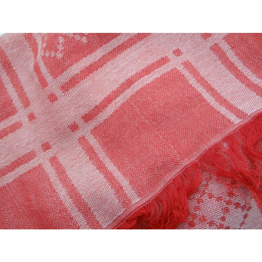 GG GUCCI グッチ GG柄 コットン ストール レッド＜USED＞【送料無料