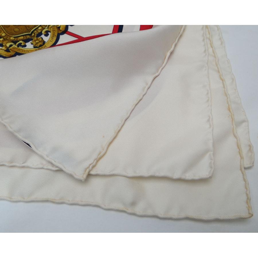 HERMES（エルメス） カレ90 SPRINGS 馬車柄 シルクスカーフ ホワイト系