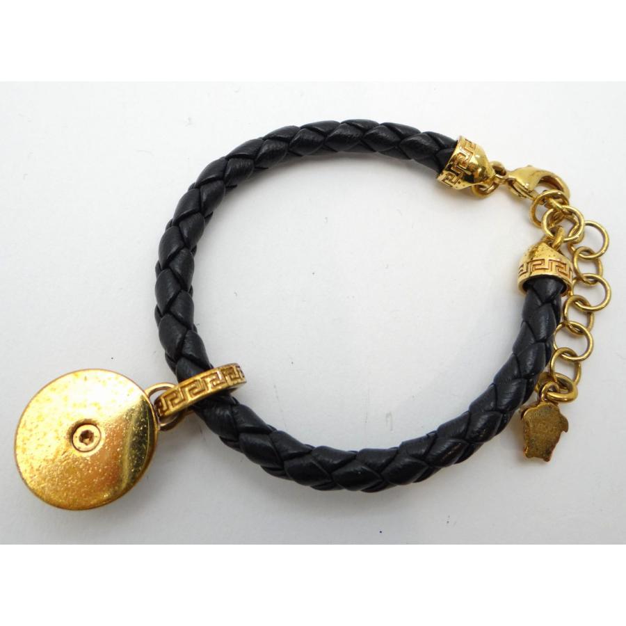 VERSACE ヴェルサーチ メデューサ レザー ブレスレット ゴールド