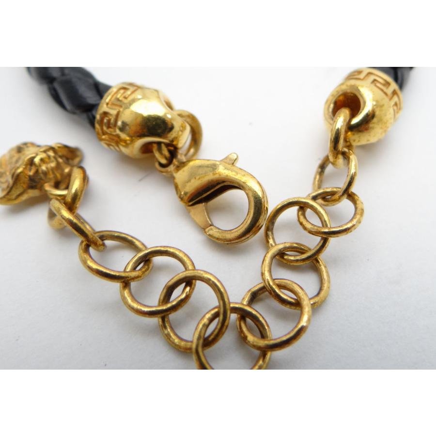 VERSACE ヴェルサーチ メデューサ レザー ブレスレット ゴールド