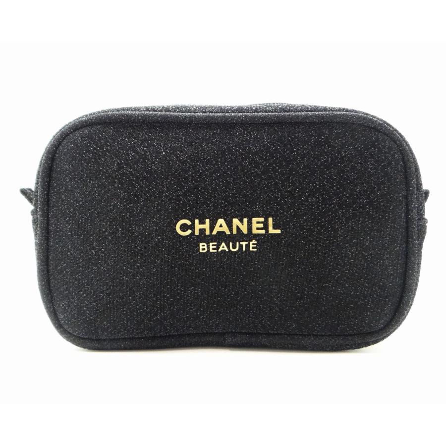 CHANEL（シャネル） ノベルティ ロゴ ポーチ ブラック＜USED＞【送料