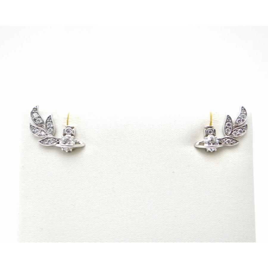 注文 ヴィヴィアン ラインストーンピアス シルバー 極美品