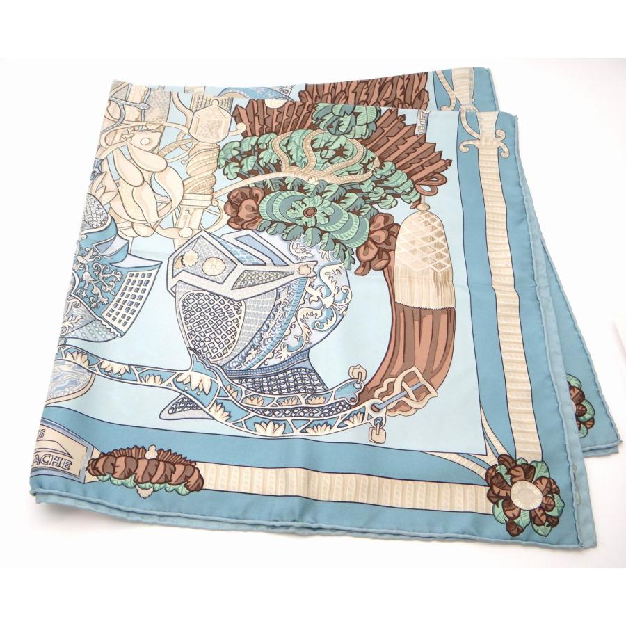 HERMES エルメス カレ90 ARMETS PANACHE 羽飾りの兜 シルク100％ スカーフ＜USED＞【送料無料】 | HERMES