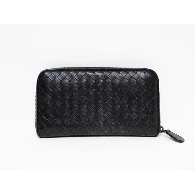 BOTTEGA VENETA ボッテガ・ヴェネタ イントレチャート ラウンドファスナー長財布 ブラック＜USED＞｜bossfull｜02