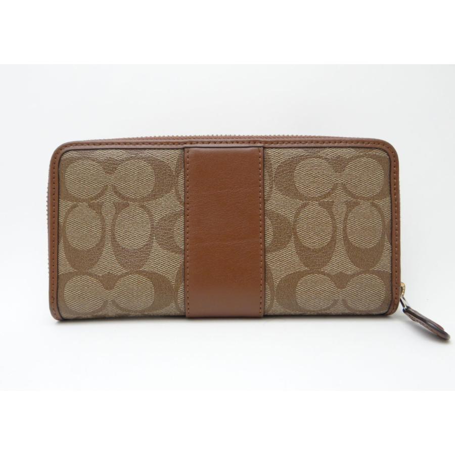 COACH コーチ F54630 シグネチャー ストライプ PVC ラウンド