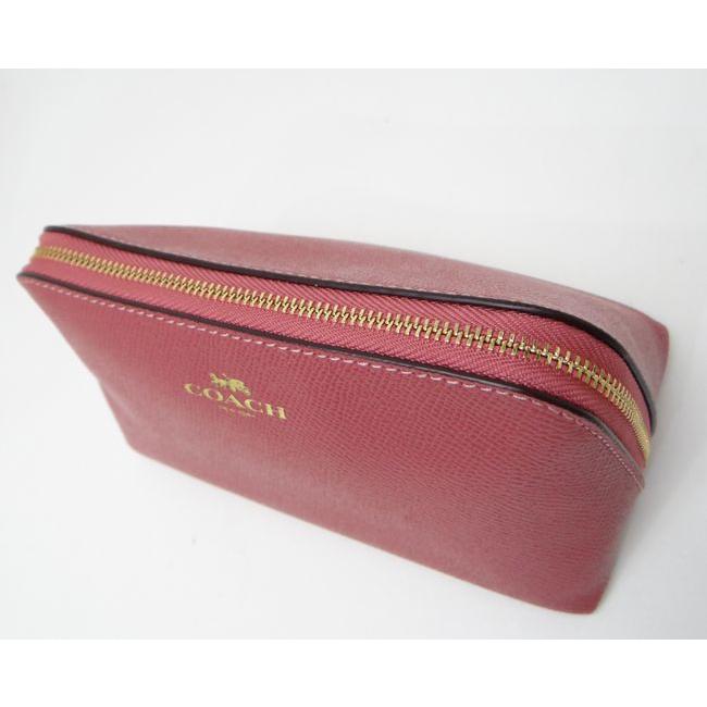 COACH（コーチ） F57857 クロスグレインレザー コスメポーチ ピンク
