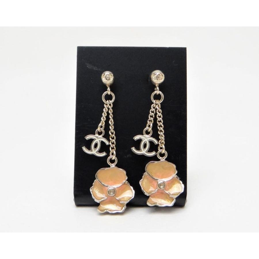 CHANEL シャネル ココ フラワー ピアス ピンク系×ホワイト＜USED 