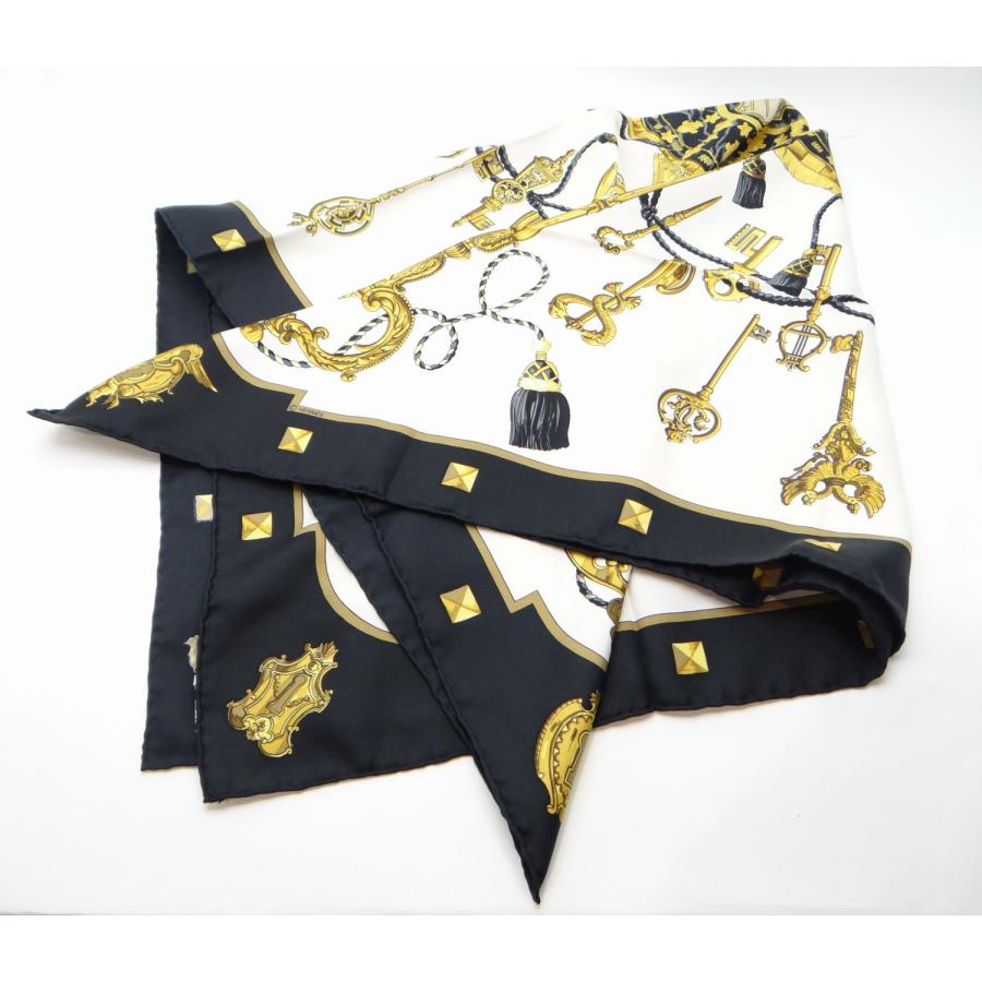 HERMES（エルメス） カレ90 LES CLES THE KEYS RARE 鍵柄 シルク