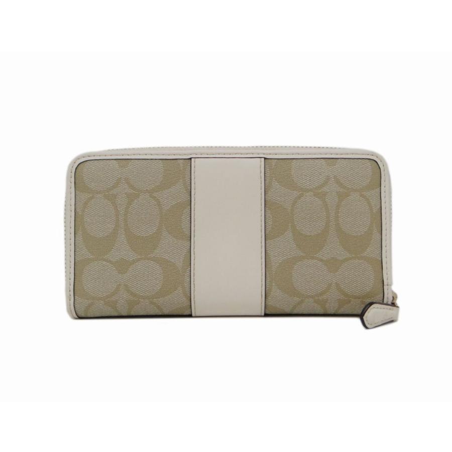 【新品・未使用】COACH コーチ 二つ折り財布 L字ファスナー F54630 COACH（コーチ） F54630 シグネチャー ストライプ PVC ラウンド