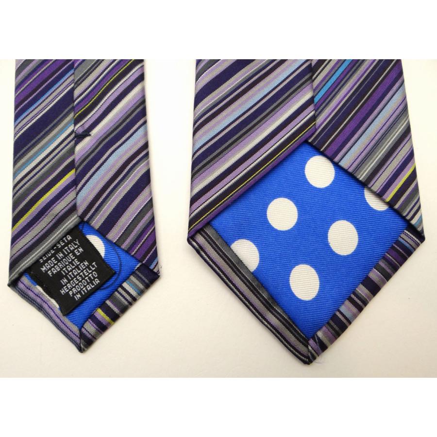 美品 Paul Smith ネクタイ ストライプ マルチカラー 光沢 シルク Paul Smith（ポール・スミス） ストライプ柄 シルク100% ネクタイ