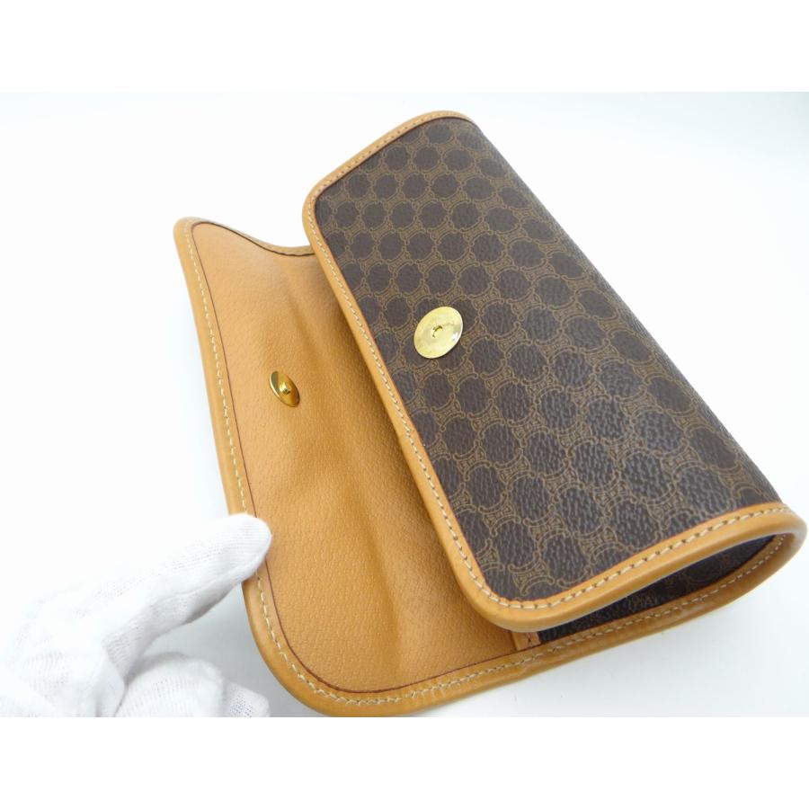 CELINE（セリーヌ） マカダム柄 小物入れ クラッチ ポーチ ブラウン系