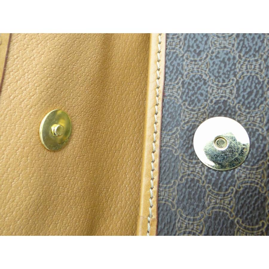 CELINE（セリーヌ） マカダム柄 小物入れ クラッチ ポーチ ブラウン系