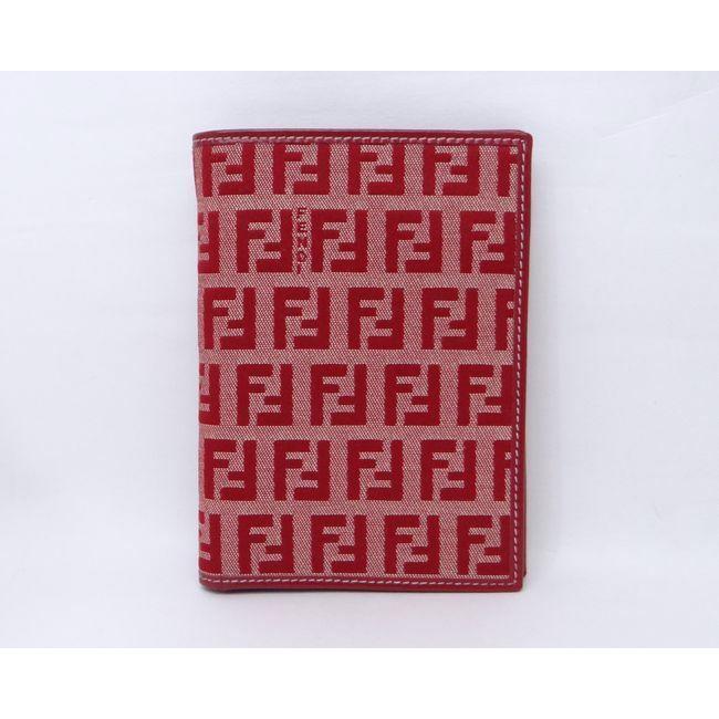 FENDI フェンディ ズッキーノ 二つ折り財布 札入れ レッド＜美品