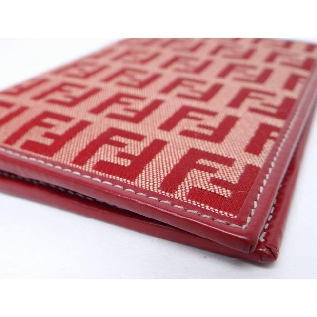 ★フェンディ美品！ズッキーノ二つ折り財布 FENDI（フェンディ） ズッキーノ 二つ折り財布 札入れ レッド＜美品