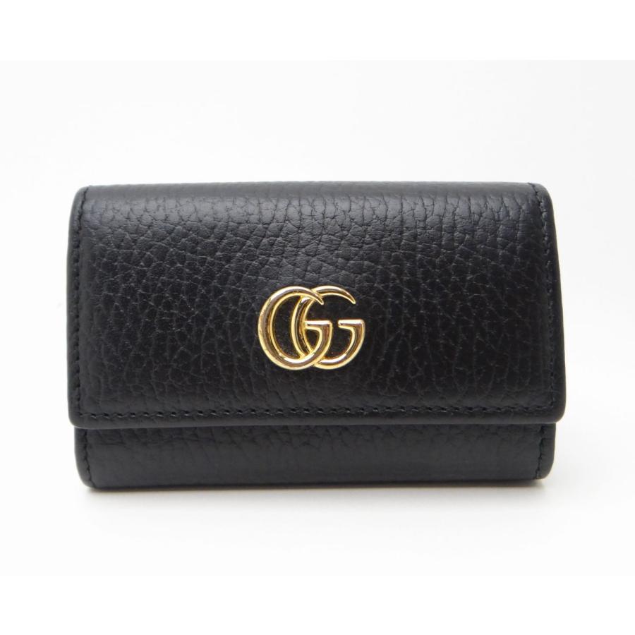 グッチ GUCCI ダブルG 6連 キーケース レザー 456118 ブラック 未使用 GUCCI（グッチ） 456118 ダブルG キーケース 6連 ブラック＜USED