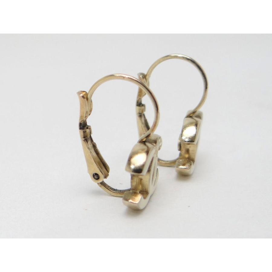 CHANEL シャネル CC ココマーク ピアス ホワイト×ゴールド＜USED  