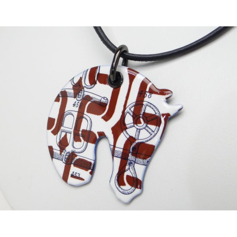 HERMES エルメス タッタソール PM エナメル ネックレス ペンダント