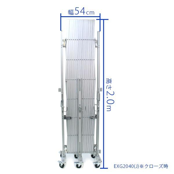 伸縮門扉 門扉 フェンス アルミゲート EXG2040 両開き 2台セット