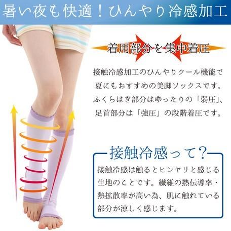 21春夏新作 2足セット 冷感 夏用 夜用 着圧 ハイソックス パープル おやすみ むくみ解消 むくみケア ふくらはぎサポーター 送料無料 Health0007 ボタニアージュ Yahoo ショップ 通販 Yahoo ショッピング