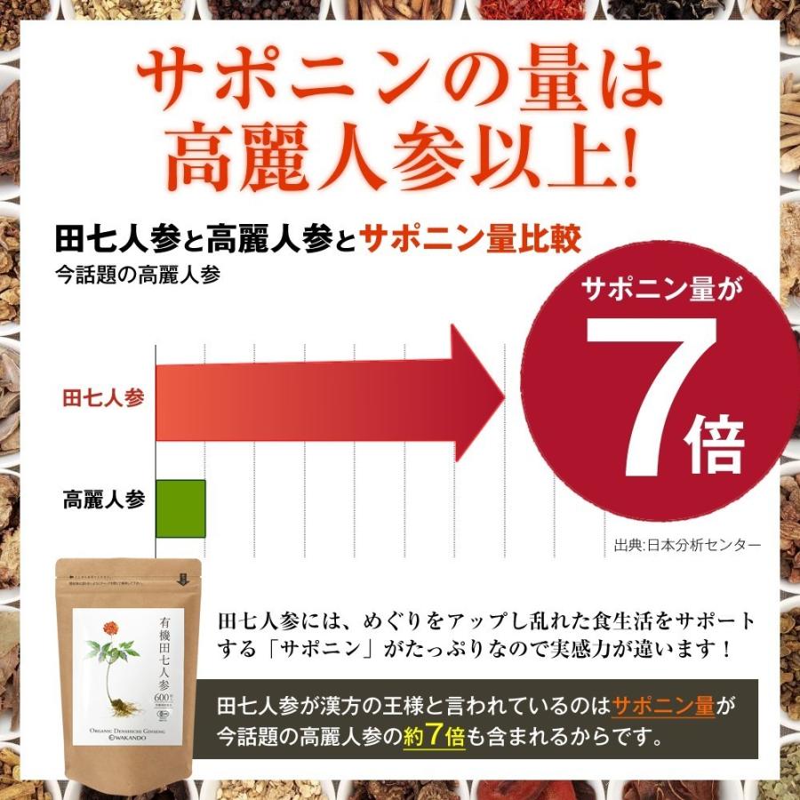 田七人参 サプリ 田七 サポニン 有機田七人参 サプリメント 三七人参 