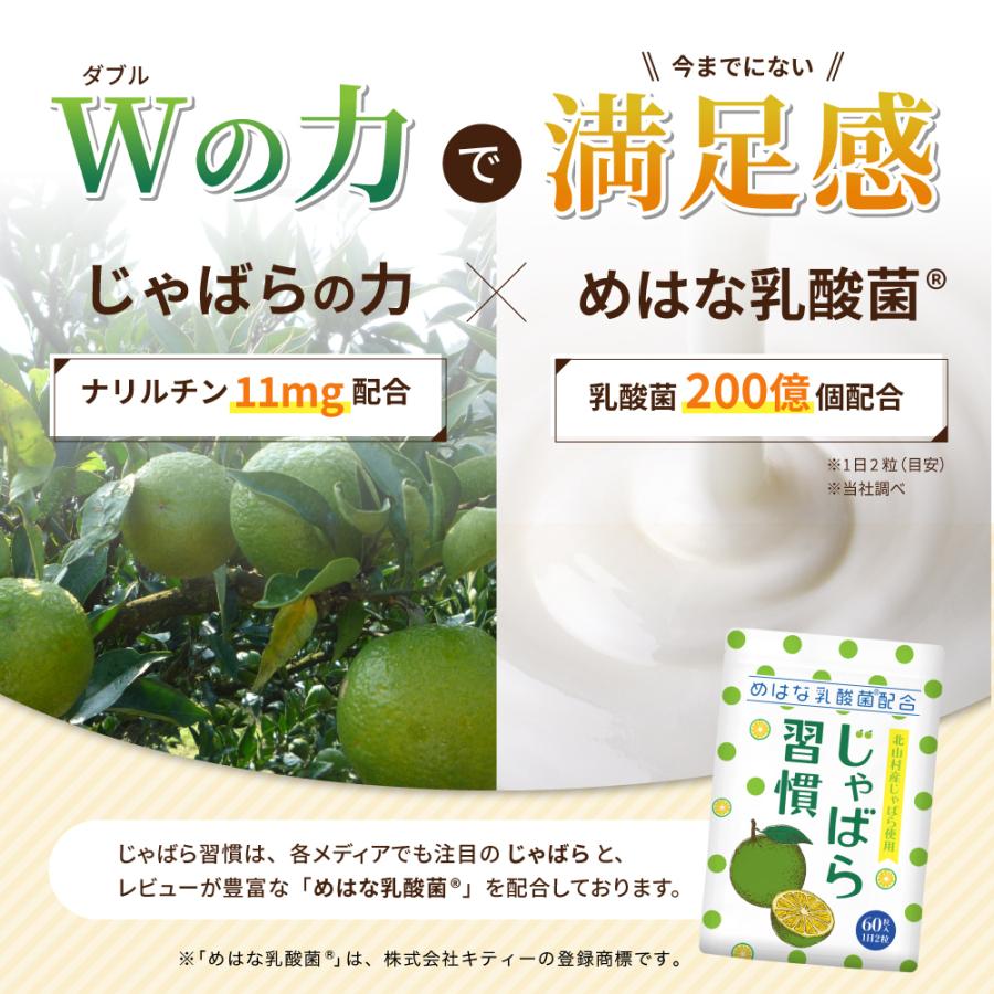 じゃばら サプリ じゃばら習慣 ムズムズ アレルギー めはな 乳酸菌 使用 60粒 サプリメント 送料無料 ※ 薬 医薬品 ではありません｜botanico-jp｜05