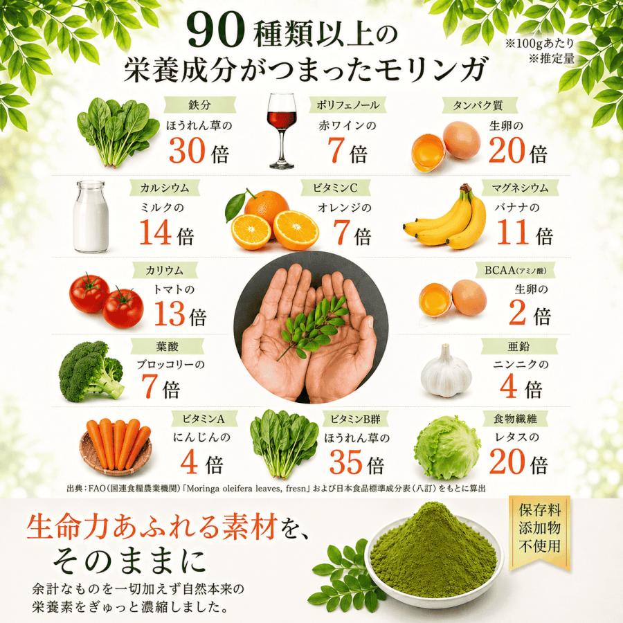 モリンガ 100% 無添加 有機JAS 無農薬 モリンガサプリ 純度100% 着色料